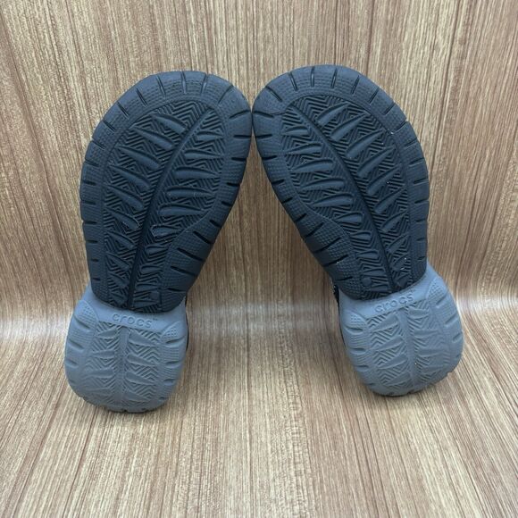 Crocs Swiftwater Mens Size 8 Deck Sandals Shoes Black‎ Gray Mesh main image 6